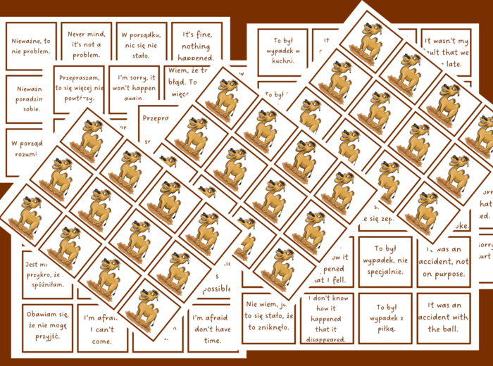 Speaking  Apologizing & Making Excuses zestaw kart językowych
