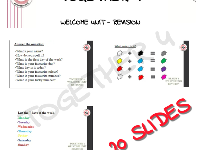 Together 4 Welcome Unit - powtórka działu