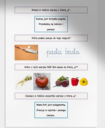 P i p. Karta pracy. Sprawdzian