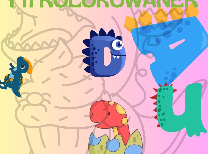 Girlanda Dzień Dinozaura kolorowanki