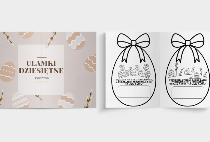 Dodawanie ułamków dziesiętnych - Wielkanocna girlanda