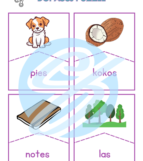 LOGOPEDYCZNE PUZZLE DO UTRWALANIA GŁOSKI S SZEREG SYCZĄCY LOGOPEDIA KARTY PRACY