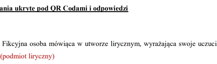 Rodzaje literackie. QR Cody