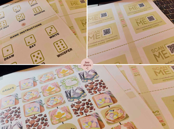 Easter vocabulary for young learners WIELKANOC kody QR gry online 🐏🐏🐏