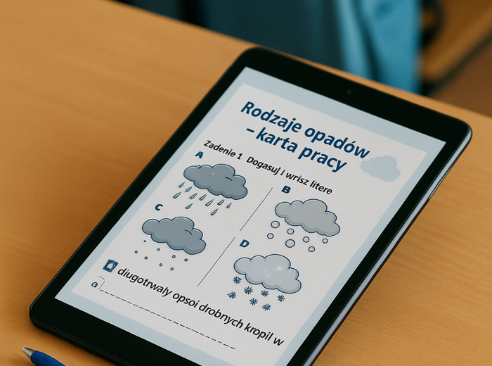 Karta pracy „Rodzaje opadów”