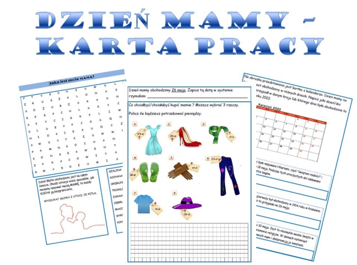 DZIEŃ MAMY - KARTA PRACY