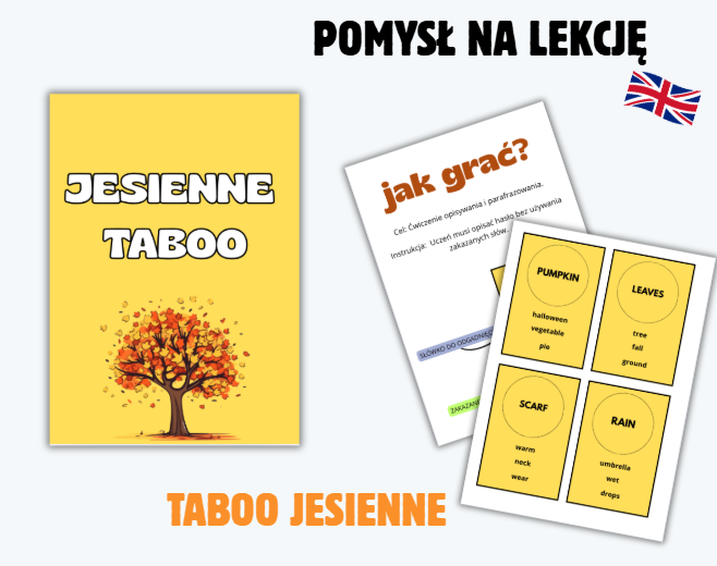 POMYSŁ NA LEKCJE, JESIENNE TABOO, PO ANGIELSKU, ANGIELSKIE TABOO, AUTUMN