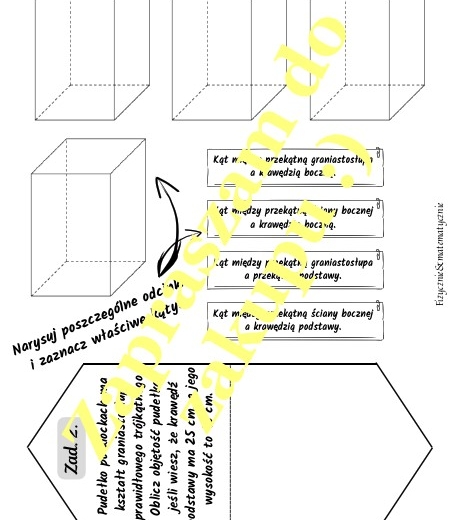 Lapbook Graniastosłupy - propozycja materiałów.