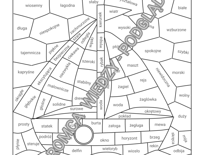 Części mowy w kolorach - zestaw 20 kart pracy (kl. 4-6)