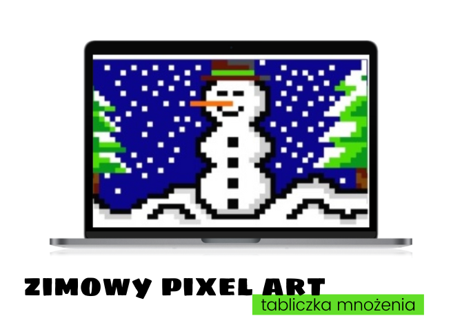 Matematyka. Klasa 2. Klasa 3. Zimowy PIXEL ART. Tabliczka mnożenia. Szkoła podstawowa. Edukacja wczesnoszkolna.