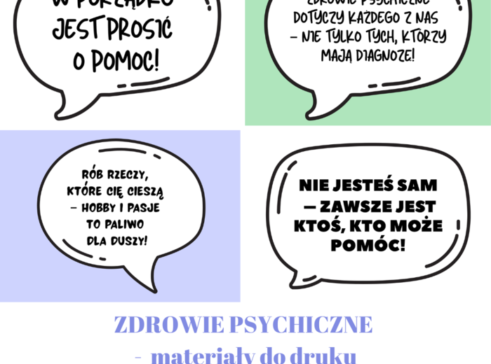 Zdrowie psychiczne - materiały do druku