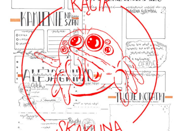 "Kamienie na Szaniec" Aleksander Kamiński - rysnotki, karty pracy, notatka, materiały do omawiania lektury (3 + 1 GRATIS)