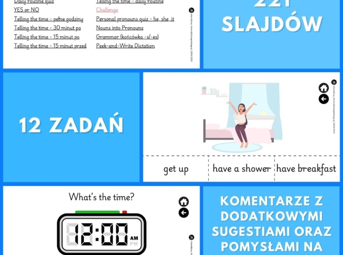 Prezentacja New English Adventure 3 – Unit 5 My day