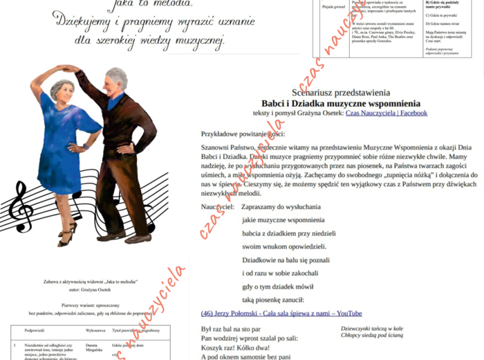 Jaka to melodia - zabawa z publicznością. Dzień Babci i Dziadka.