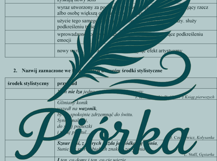 Środki stylistyczne - TEST