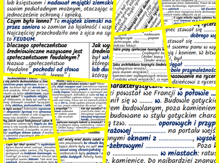 Kościół, społeczeństwo i kultura w średniowieczu – komplet notatek i kart pracy