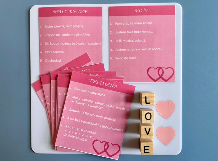 Literacki flirt - gra na walentynki