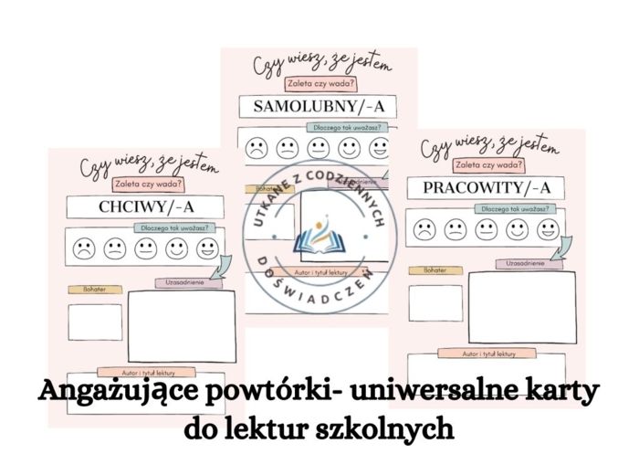 Angażujące powtórki- uniwersalne karty do lektur szkolnych