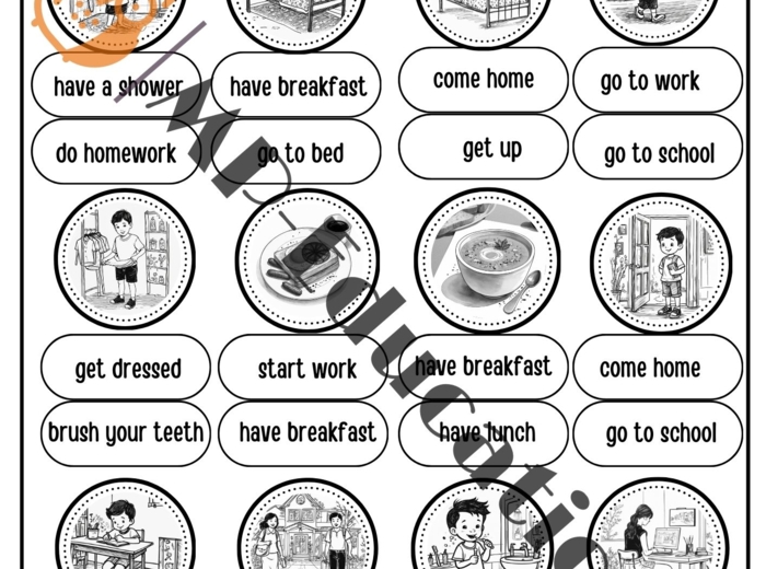 My day - słownictwo