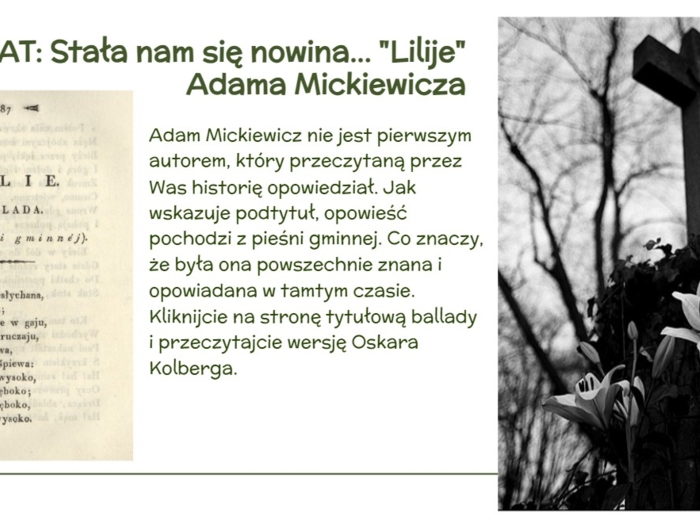 Ballada "Lilije" - Adam Mickiewicz
