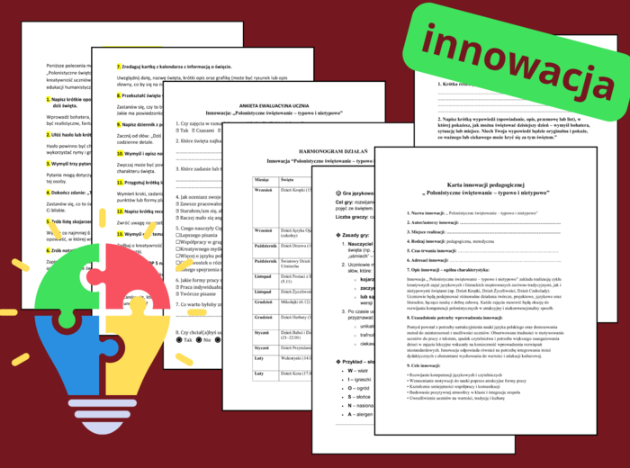 INNOWACJA pedagogiczna - Polonistyczne świętowanie – typowo i nietypowo - klasy 4-8