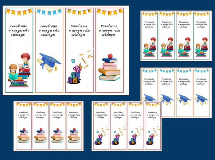 POWRÓT DO SZKOŁY – szkoła – zakładki do książek – zakładka – kolor - wersja 1