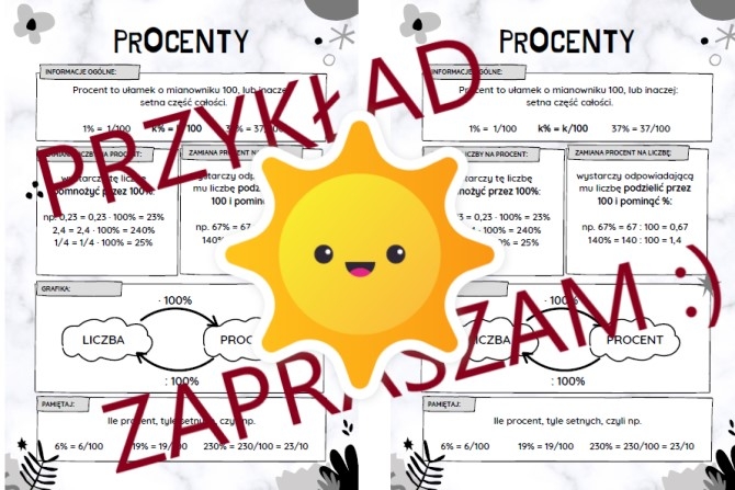 Procenty - zamiana ułamka na procent, zamiana procent na ułamek - wklejka