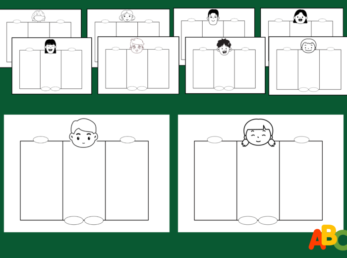 OPIS POSTACI - wklejka - wklejki - lapbook - 10 wersji