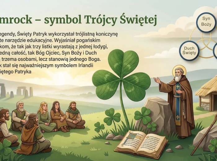 Dzień Świętego Patryka - Irlandia, symbole i tradycje (gazetka szkolna / prezentacja, 19 plansz)