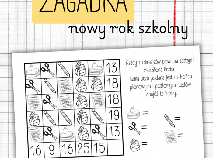 ZAGADKA - rozpoczęcie roku szkolnego