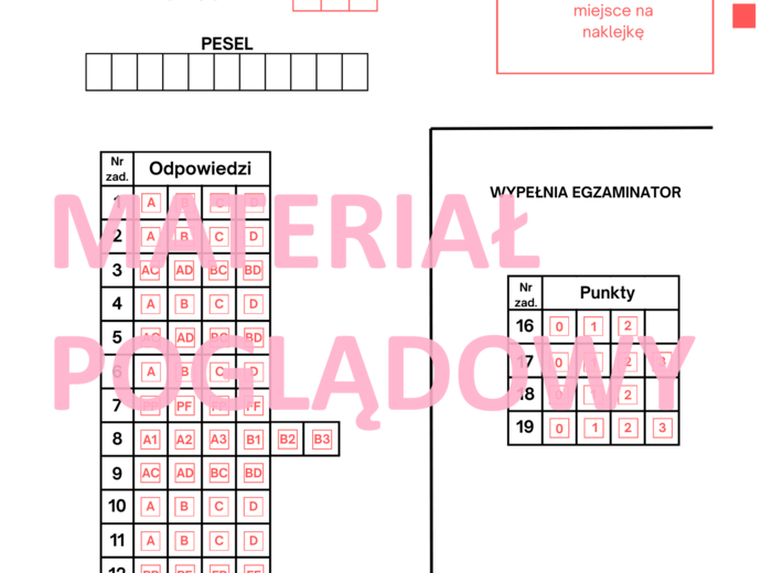 Karta odpowiedzi egzamin ósmoklasisty matematyka 2021-2024