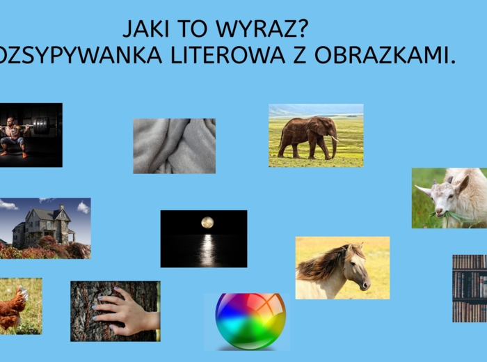 Rozsypywanka literkowa z obrazkami dla dyslektyków i nie tylko