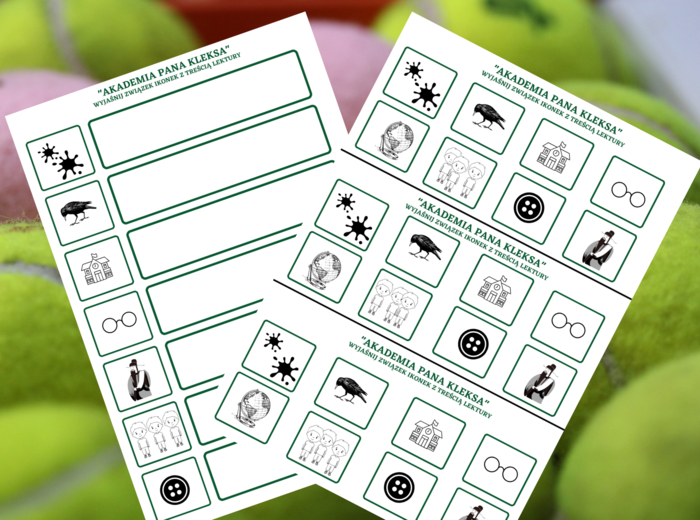 "AKADEMIA PANA KLEKSA" – ikonki – wklejki – karta pracy – lektury 4-6