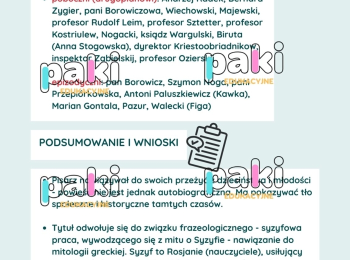 "Syzyfowe prace" - świat przedstawiony