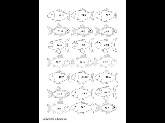 Matematyczne rybki – mnożenie i dzielenie