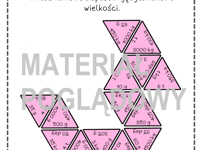 TRIMINO - zamiana jednostek masy (bez ułamków i wyrażeń algebraicznych)
