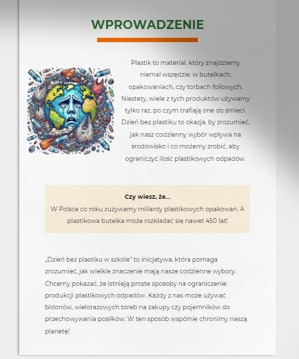 Scenariusz. Dzień bez plastiku