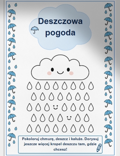Karta pracy: "Co robię w deszczową pogodę?"