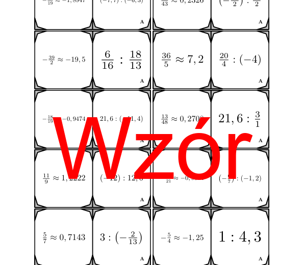Domino - Dzielenie liczb wymiernych | matematyka