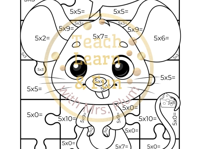 Kolorowa Matematyka – Mnożenie x5 z MySz(k)ą!🐭🎨