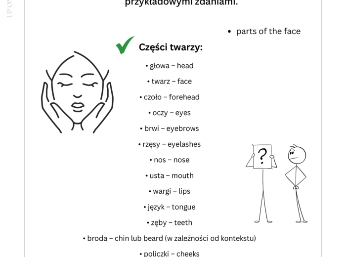 Części ciała workbook + kurs fiszkowy
