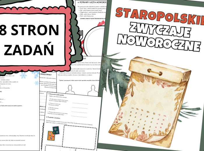 Karty pracy - Staropolskie zwyczaje noworoczne dla klas 5-8 | Materiały edukacyjne