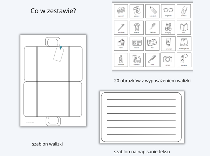 My suitcase - summer craft - moja walizka, szablon, pakowanie walizki na wakacje, projekt