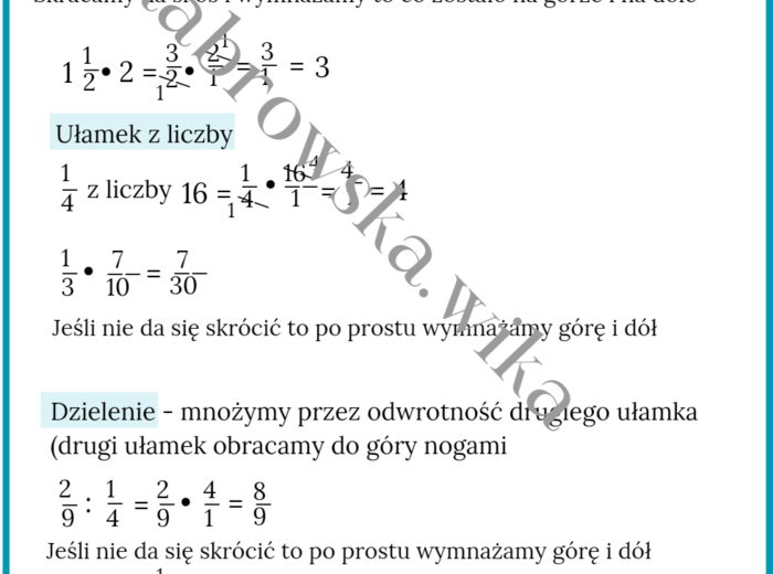 Ułamki zwykłe część 2
