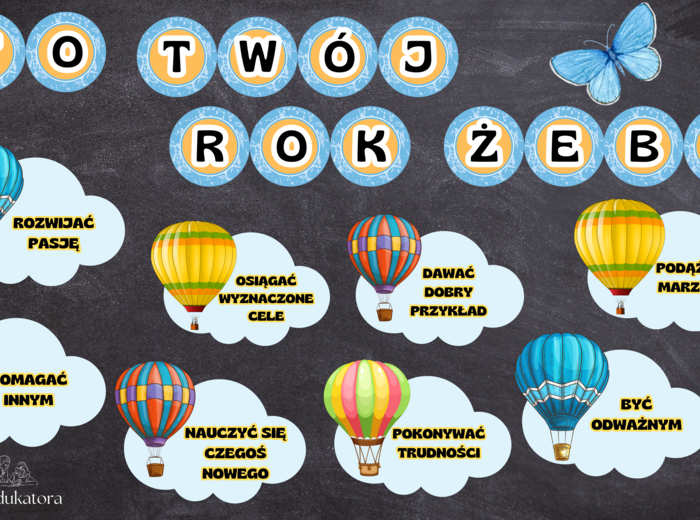 TO TWÓJ ROK ŻEBY… – Gazetka motywacyjna z balonami