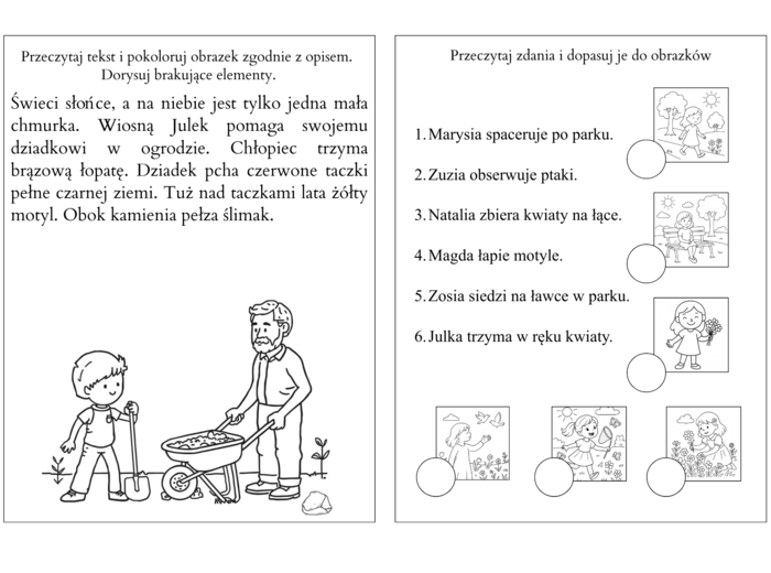 Wiosenne karty pracy (klasa 2) - edukacja polonistyczna