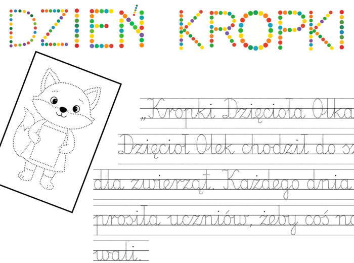 📢 Dzień Kropki – opowiadanie, pisanie po śladzie, kolorowanki i napis(21 stron) 🎉