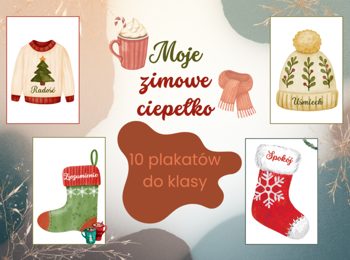 Zimowe ciepełko - plakaty, gazetka tematyczna