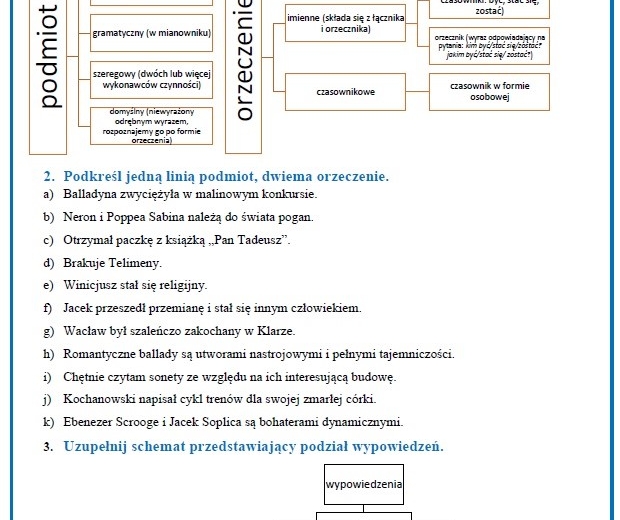 Powtórz przed egzaminem - równoważnik zdania, zdanie pojedyncze i złożone (współrzędnie i podrzędnie)