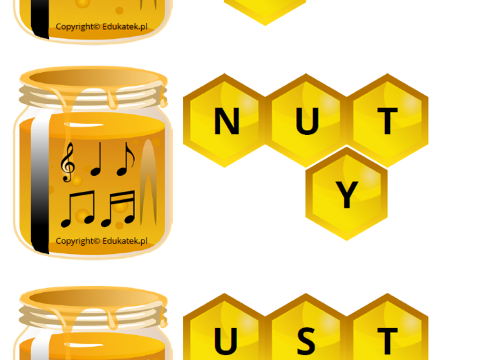 Miodowa rozsypanka literowa – nauka czytania